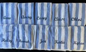 Custom Embroidered Towels by BR Embroidery in Poway, CA