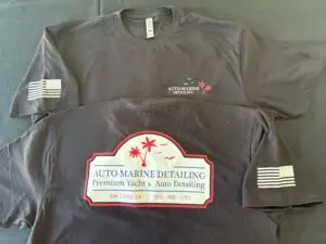 Auto-Marine Detailing Shirts DTF Transfers by BR Embroidery in Poway, CA