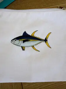 Custom Embroidered Fish Bag by BR Embroidery in Poway, CA